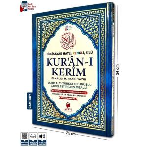 Cami Boy Satır Altı Türkçe Okunuşlu ve Türkçe Mealli Renkli Kuran-ı Kerim