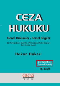 Ceza Hukuku Genel Hükümler / Temel Bilgiler