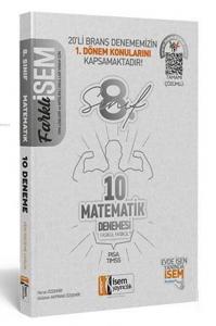 İsem Yayınları 8. Sınıf 1. Dönem LGS Matematik Farklı İsem 10 Branş Deneme İsem
