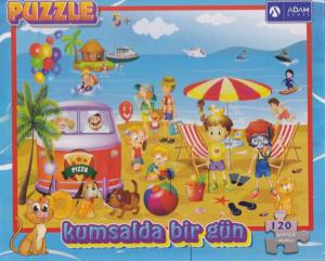 Kumsalda Bir Gün 120 Parça Puzzle (40x28)