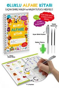 Oluklu Alfabe Kitabı / Uçan Sihirli Kalem ve Kalem Tutucu Hediyeli - 3+