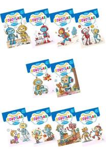 Sevimli Robotlar Boyoma Kitabı Sticker Çıkartmalı (10 Kitap Set)