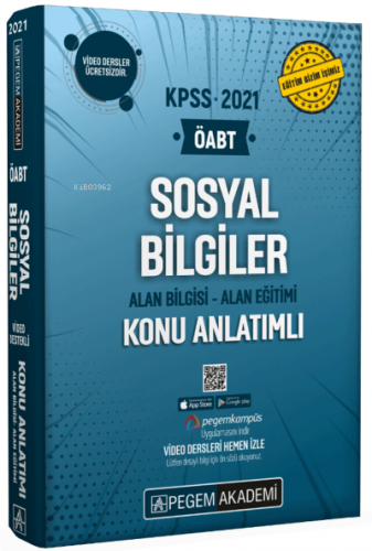 2021 KPSS ÖABT Sosyal Bilgiler Alan Bilgisi Alan Eğitimi Video Destekli Konu Anlatımlı Modüler Set
