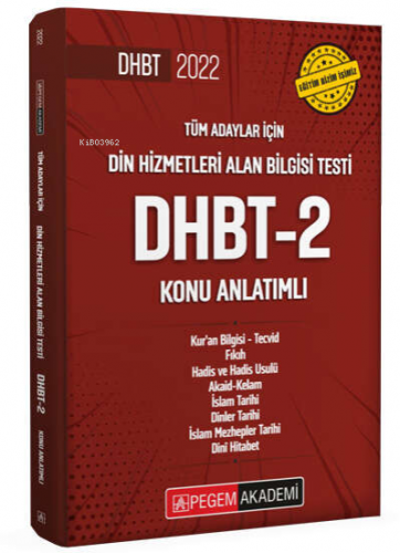 2022 Din Hizmetleri Alan Bilgisi Testi DHBT-2 Konu Anlatımlı Kolektif