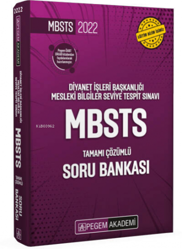 2022 Diyanet İşleri Başkanlığı Mesleki Bilgiler Seviye Tespit Sınavı MBSTS Tamamı Çözümlü Soru Bankası