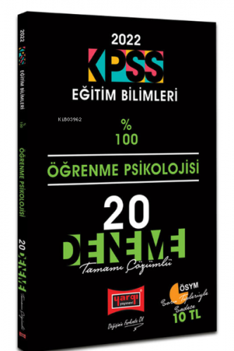 2022 KPSS Eğitim Bilimleri Öğrenme Psikolojisi Tamamı Çözümlü 20 Deneme