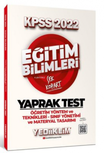 2022 KPSS Eğitim Bilimleri Öğretim Yöntem ve Teknikleri - Sınıf Yönetimi - Materyal Tasarımı Çek Kopar