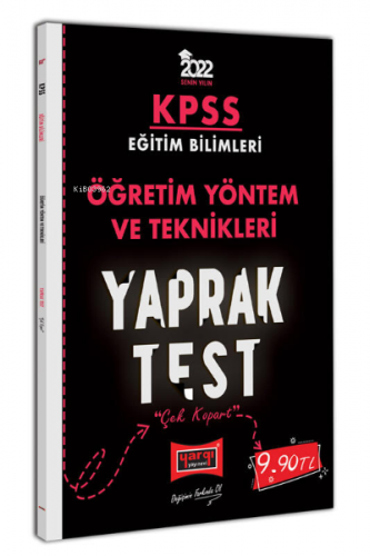 2022 KPSS Eğitim Bilimleri Öğretim Yöntem ve Teknikleri Yaprak Test