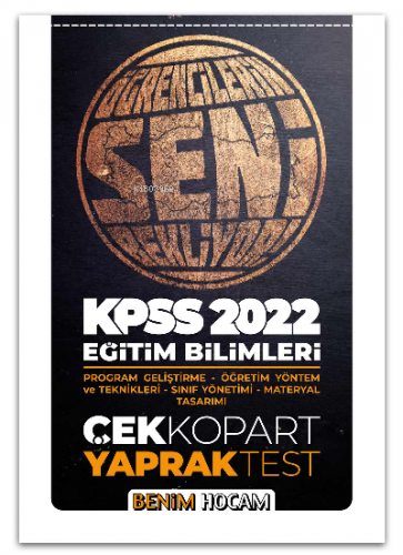 2022 KPSS Eğitim Bilimleri Program Geliştirme - Öğretim Yöntem ve Teknikleri;Sınıf Yönetimi - Materyal Tasarımı Çek Kopar Yaprak Test Benim Hocam Yayınları