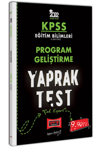 2022 KPSS Eğitim Bilimleri Program Geliştirme Yaprak Test