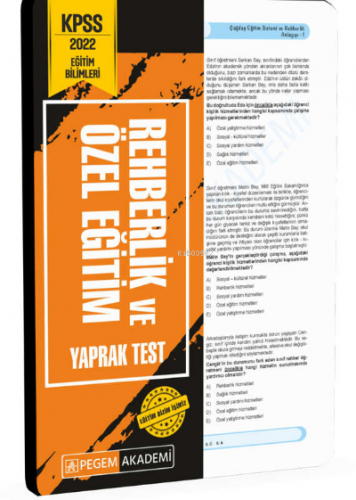 2022 KPSS Eğitim Bilimleri Rehberlik ve Özel Eğitim Yaprak Test