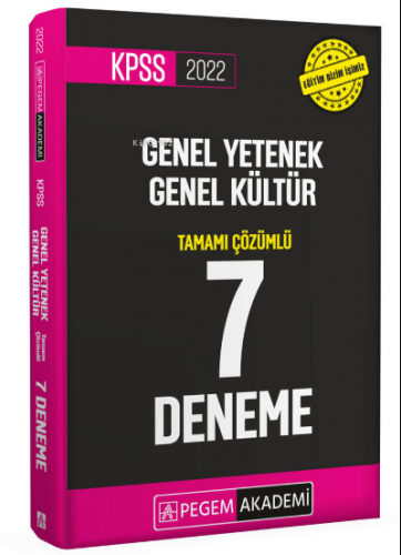 2022 KPSS Genel Yetenek Genel Kültür Tamamı Çözümlü 7 deneme