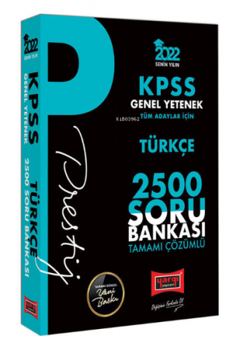 2022 KPSS Genel Yetenek Türkçe Prestij Seri Tamamı Çözümlü 2500 Soru B
