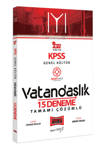 2022 KPSS Lisans Genel Kültür Tüm Adaylar İçin Hedef Serisi IYI Vatandaşlık Tamamı Çözümlü 15 Deneme