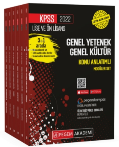 2022 Kpss Lise Ve Önlisans Genel Yetenek Genel Kültür Konu Anlatımlı Modüler Set