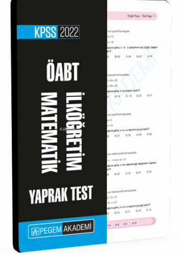 2022 KPSS ÖABT İlköğretim Matematik Yaprak Test