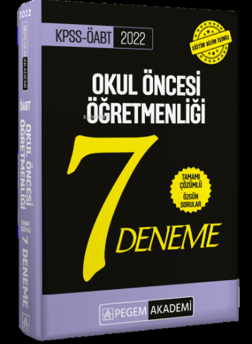 2022 KPSS ÖABT Okul Öncesi Öğretmenliği Tamamı Çözümlü 7 Deneme