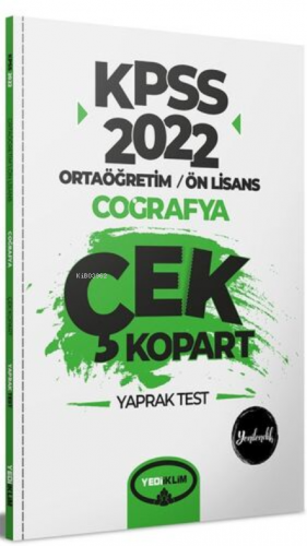 2022 KPSS Ortaöğretim Ön Lisans Genel Kültür Coğrafya Çek Kopart Yapra