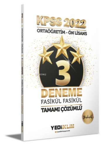2022 KPSS Ortaöğretim Ön Lisans GY-GK 3 Yıldız Tamamı Çözümlü Fasikül Deneme
