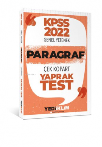 2022 KPSS Paragraf Çek Kopart Yaprak Test