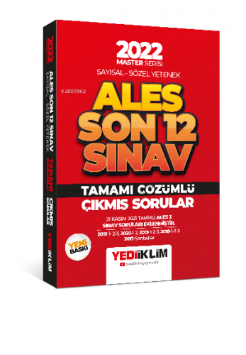 2022 Master Serisi ALES Sayısal Sözel Yetenek Son 12 Sınav Tamamı Çözümlü Çıkmış Sorular