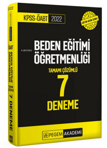 2022 ÖABT Beden Eğitimi Öğretmenliği Tamamı Çözümlü 7 Deneme