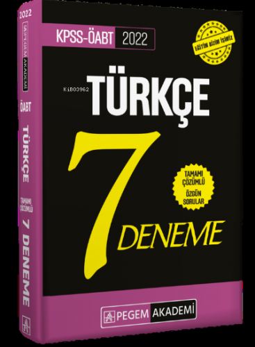 2022 ÖABT Türkçe Öğretmenliği Tamamı Çözümlü 7 Deneme
