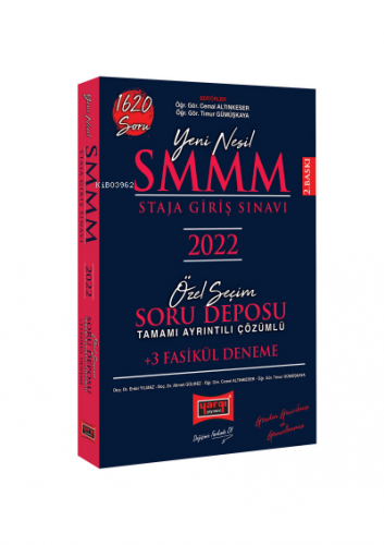 2022 SMMM Staja Giriş Sınavı Tamamı Ayrıntılı Çözümlü Özel Seçim Soru 