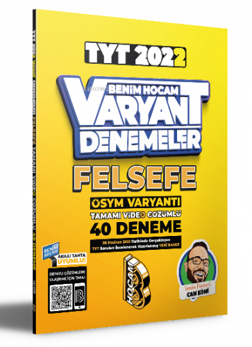 2022 TYT Felsefe Tamamı Video Çözümlü 40 Deneme Sınavı Benim Hocam Yayınları