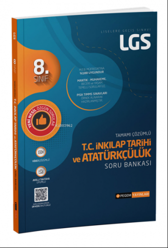 8. Sınıf LGS Tamamı Çözümlü T.C. İnkılap Tarihi ve Atatürkçülük Soru Bankası