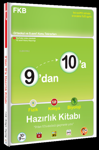 9'dan 10'a Fizik Kimya Biyoloji Hazırlık Kitabı