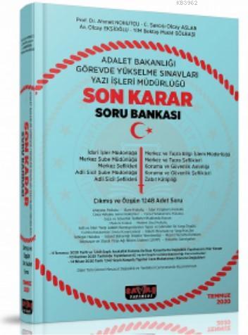 Adalet Bakanlığı Görevde Yükselme Sınavları Yazı İşleri Müdürlüğü Son Karar Soru Bankası