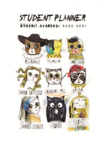 Akademi Çocuk Öğrenci Ajandası 2020-2021 Painter Cats 3076 - 16x21 cm