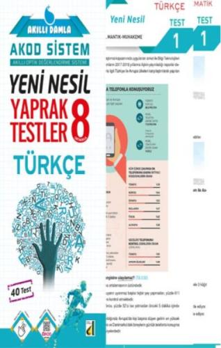 Akıllı Damla Türkçe Yeni Nesil Yaprak Testler-8. Sınıf Komisyon