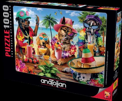 Anatolian Tropikal Parti/ Dogs Drinking Smoothies on a Tropical Beach 1000 Parça Puzzle