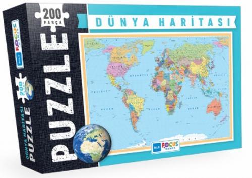 Blue Focus Dünya Haritası - Puzzle 200 Parça