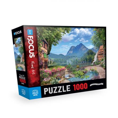 Blue Focus Puzzle Lake And Mountain (Göl ve Dağ) - Puzzle 1000 Parça