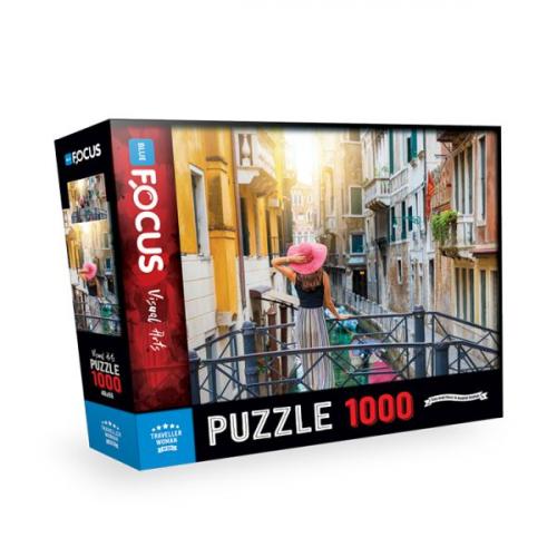 Blue Focus Puzzle Traveller Woman 1000 Parça