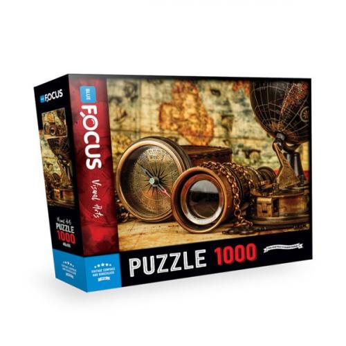 Blue Focus Vintage Compass Andbinoculars - Puzzle 1000 Parça