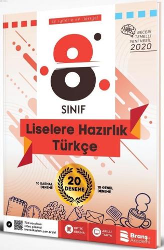 Branş Akademi Yayınları 8. Sınıf LGS Türkçe Beceri Temelli 20 Deneme Branş Akademi