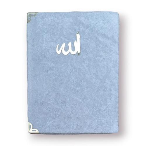 Çanta Boy Kadife Kapaklı Yasin Kitabı Süngerli 128 Sayfa Bebe Mavi Renk