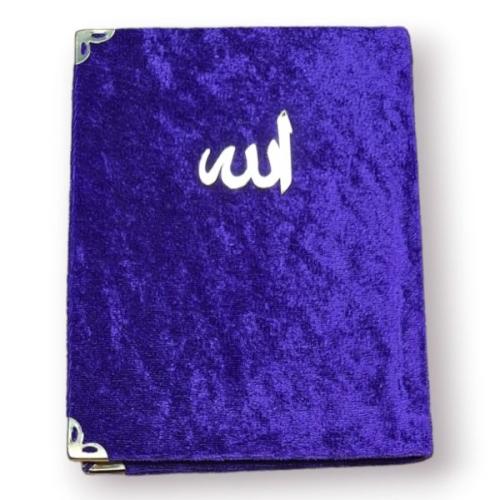 Çanta Boy Kadife Kapaklı Yasin Kitabı Süngerli 128 Sayfa Mor Renk