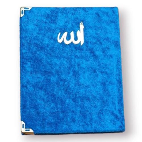 Çanta Boy Kadife Kapaklı Yasin Kitabı Süngerli 128 Sayfa Petrol Renk