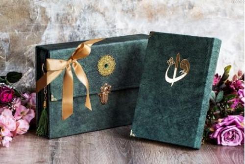Çantalı - Orta Boy Nubuk Kur'an-ı Kerim (Yeşil, Vavlı, Mühürlü) Kolekt