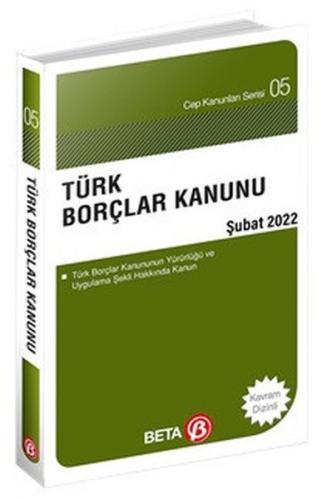 Cep Kanunları Serisi 05 - Türk Borçlar Kanunu (Cep Boy)
