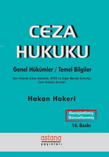 Ceza Hukuku Genel Hükümler / Temel Bilgiler