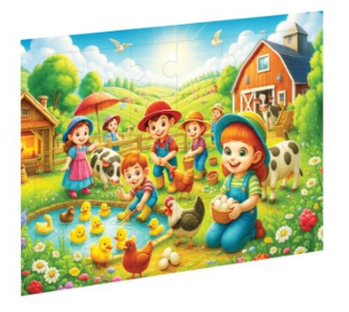 Çiftlikteki Çocukları Ahşap Puzzle