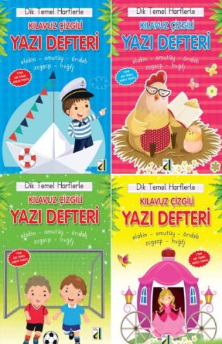 Dik Temel Harflerle Kılavuz Çizgili Yazı Defteri (Orta Boy) Komisyon
