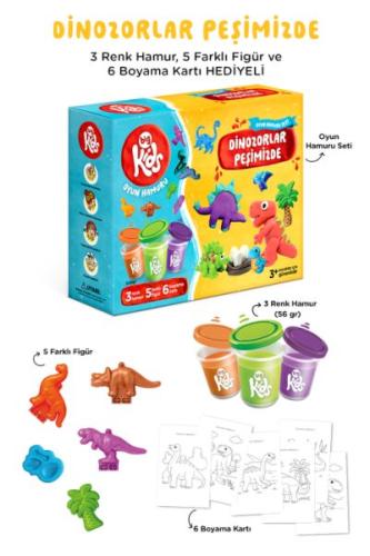 Dinozorlar Peşimizde Oyun Hamuru Seti (14 Parça - 348 Gr)
