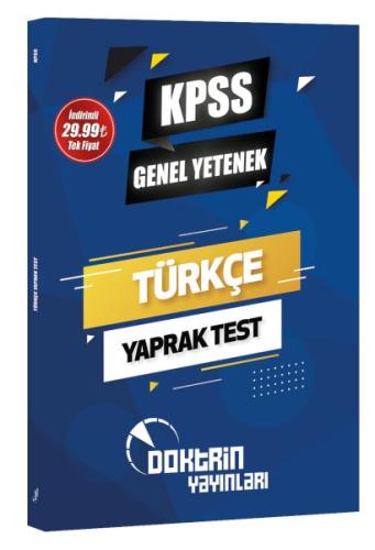 Doktrin Yayınları 2023 KPSS Genel Yetenek Türkçe Yaprak Test Komisyon